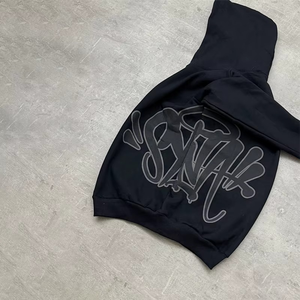 Conjunto Deportivo Informal de Invierno de Hip Hop, Sudadera con Capucha y Pantalones Jogger de Lana con Cierre de Cremallera, Estampado de Grafiti con Letras Planas, para Hombre y Mujer - Product Image 5