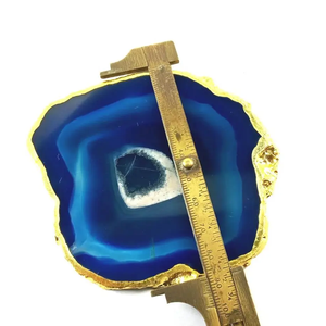 Posavasos de ágata azul oscuro de alta calidad, posavasos de piedras preciosas naturales de piedra de cristal para bebida de mesa con soporte de café, decoración del hogar - Product Image 5