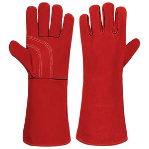 Cuero de vaca de buena calidad con guante de soldadura Precio de alta calidad Guantes de soldadura laboral Guantes de trabajo de soldadura transpirables - Product Image 2
