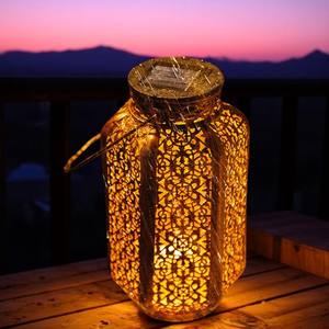 Juego de 2 Faroles de Hierro de Calidad Garantizada, Ideales para Crear Efectos de Iluminación Románticos e Íntimos, Bellamente Elaborados por ARTISTIQUE - Product Image 5