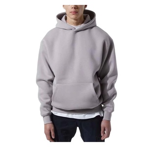Sweat à capuche unisexe coupe ample en molleton bouclette 100% coton, style oversize, streetwear hiver, avec poches, service OEM 2026 - Product Image 1
