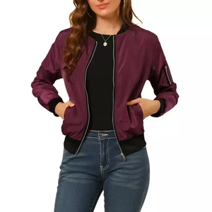 Chaqueta Bomber de Invierno Elegante de Primera Calidad para Mujer, Chaqueta Bomber con Cierre de Cremallera y Logotipo Personalizado a Precio Económico - Product Image 1