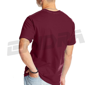 T-shirt de sport uni de haute qualité pour hommes haut en coton à manches courtes de couleur unie Logo brodé personnalisé vêtements de sport de fitness en gros - Product Image 2