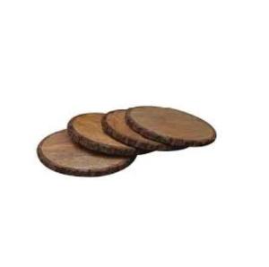 Natural Pine Tea & Coffee <b>Coasters</b> Restaurant and Hotel <b>Table</b> Use Wood <b>Coasters</b> Natural Wood Round Shape <b>Coaster</b> Set With Holder - Product Image 1