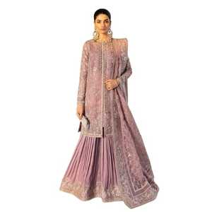 ชุดเดรส Lehenga สำหรับผู้หญิงประดับลูกปัดหนักสำหรับงานแต่งงานของปากีสถานสำหรับเจ้าสาว - Product Image 1