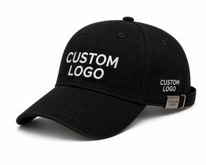 Gorra de Béisbol Negra con Logotipo Personalizado, Bordado 3D en el Panel Frontal, Patrón de Letras, Correa Ajustable, Estilo Dad Hat para Promoción de Marca - Product Image 3