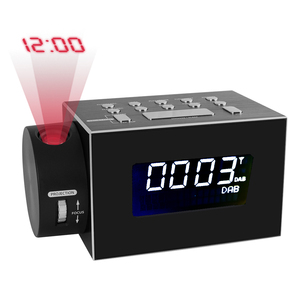 CR-280DP nhà đài phát thanh LCD hiển thị chiếu Đồng hồ báo thức 180 <span class=keywords><strong>Flip</strong></span> DAB +/FM Đài phát thanh headphone jack 1A USB sạc cổng 24-giờ - Product Image 1