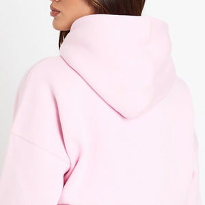 Sweat à capuche court léger pour femme avec ourlet côtelé et manches longues, matière respirante pour l'extérieur, service OEM 2026 - Product Image 5