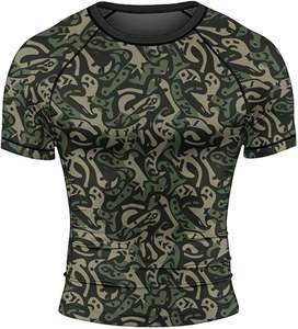 Camisa de compresión de manga corta BJJ sublimada personalizada Rashguard transpirable para MMA Grappling y uso de artes marciales OEM - Product Image 1