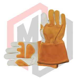 Guantes de Soldadura de Cuero Reforzado Resistentes al Calor Extremo, Resistentes, Industriales, Cosidos con Hilo, de Seguridad, para Bomberos, 16 Pulgadas, 7 oz - Product Image 6