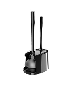 MR.SIGA ที่ดูดส้วมและแปรงพร้อมที่วางสำหรับทำความสะอาดห้องน้ำ สีดำ - Product Image 1