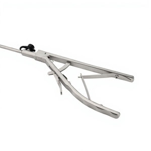 Porte-aiguille laparoscopique manuel en acier inoxydable argenté de haute qualité, instruments chirurgicaux réutilisables pour la chirurgie générale, certifié CE - Product Image 3