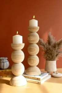 Portavelas de madera de última colección para decoración del hogar y decoración de bodas disponible en artesanías indias para el hogar - Product Image 3