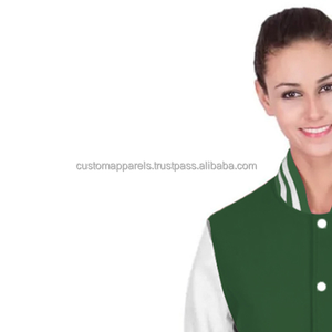 Veste universitaire en coton respirant matelassé doux et confortable Streetwear à la mode pour femmes avec broderie et finition teinte - Product Image 5