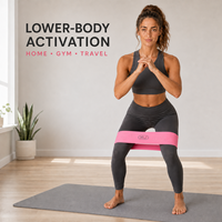 Bande de Résistance Large en Silicone Haute Élasticité 10-50 LB Rose Monochromatique pour Entraînement à Domicile