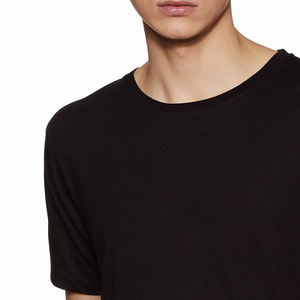 High Quality Adult Men's T-Shirt Plain Black Color Breathable Plus Size Custom Logo 240 Gsm Men T-Shirts - Product Image 3