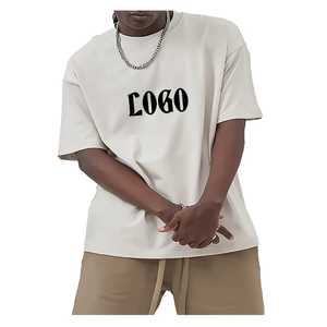 100% coton personnalisé imprimé surdimensionné T-Shirt unisexe décontracté haut tricoté poids lourd 220GSM goutte épaule solide motif hommes haut - Product Image 4