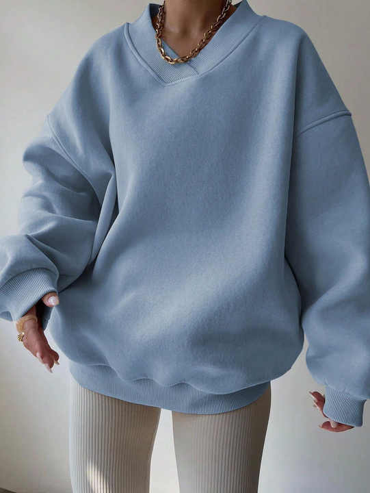 Women Sweatshirts Manufacturer Plus Size French Terry Crew Neck Printed Solid Knitted Casual Drop Hoodies Oversized Sweatshirt