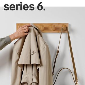 Modern Scandinavian Home Decor Wooden Coat Hooks Wall Mount Coat <b>Rack</b> in Bamboo Style for Bedroom Bathroom Kitchen - Product Image 5