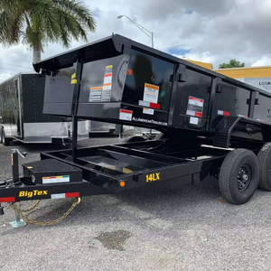 Remorque benne hydraulique robuste 14 pieds à double essieu avec côtés en acier renforcé - Product Image 1