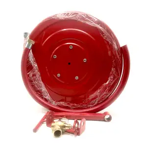 Supplier Low Price Red Powder Coating Fire Water Hose Reel 1" Flexible Rubber Fire Hose Reel