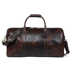 Custom Unisex Travel Tote Duffel <b>Bag</b> Large Leather Weekender <b>Overnight</b> <b>Bag</b> with Zipper Closure for Men's Trips - Product Image 5