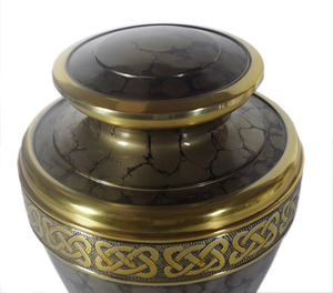 URNA DE CREMACIÓN DE FUEGO NEGRO DORADO PARA CENIZAS HUMANAS - Product Image 3