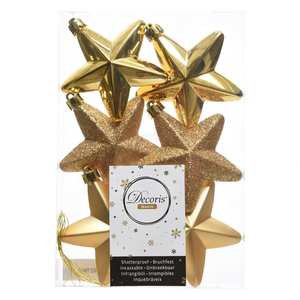 Adornos Navideños Amicasa, Estrellas Doradas de Plástico, 6 Piezas, 9027860, Bolas y Adornos para Árbol de Navidad - Product Image 2