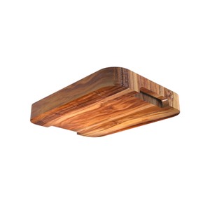 Handcrafted Wooden Rectangular Tray with Carved Grip and Raised Edges for Kitchen Serving or Home Décor in <b>Desk</b> or Living Room - Product Image 5