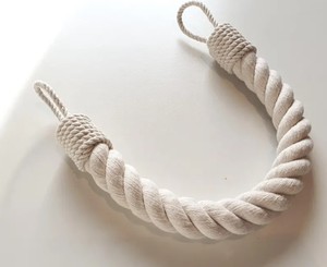 Minimalist <b>Curtain</b> Tiebacks <b>White</b> Cotton Rope Handmade - Product Image 3