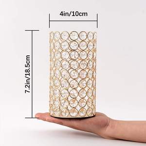 Candelabros Crystal Tea light con acabado decorativo con cuentas, perfectos para decoraciones navideñas festivas y ambiente festivo - Product Image 2