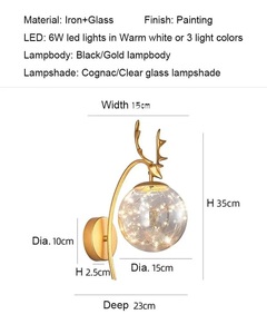 Unique Leaf Design Iron & Glass Feather Shape <b>Wall</b> Lamp for Living Room Bedroom Home Decor Decorative Design Lamp Latest - Product Image 3