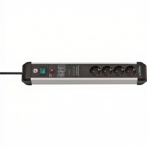 รางปลั๊กไฟพรีเมียม-โพรเทค-ไลน์ 16A 230V สีดำ/เงิน 6 ช่อง - Product Image 2