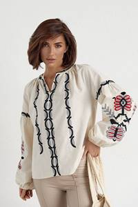 2025 New Arrival Ukraine Maxi <strong>Boho</strong> Dresses Women <strong>Plus</strong> <strong>Size</strong> Long Sleeves Summer Beachwear Embroidery Clothes for Lady's - Product Image 5