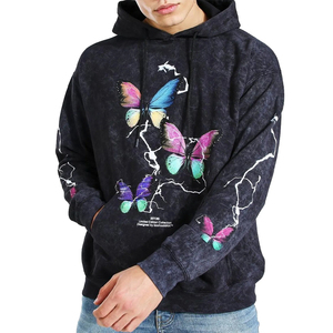 Sweats à capuche délavés à l'acide unisexe personnalisés Vintage séchage rapide respirants pour hommes transfert de chaleur imprimés brodés d'hiver lavés à la pierre - Product Image 1
