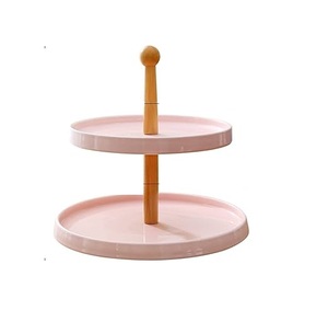 Fancy <b>Cake</b> <b>Stand</b> for Wedding Decoration Acacia Wood Natural Finished 2 <b>Tier</b> <b>Cake</b> <b>Stand</b> with Metal at reasonable price - Product Image 2
