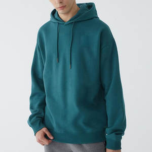 Sudadera con capucha con cremallera de gran tamaño para hombre, 100% algodón, forro polar bordado personalizado, estampado Digital de Color sólido para - Product Image 1