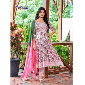 2024 Latest Maruti Fashion Digital Print Rayon Embroidered <b>Kurta</b> Pant Dupatta Set <b>Women</b> Party Wedding Wear Indian/Pakistani - Product Image 1