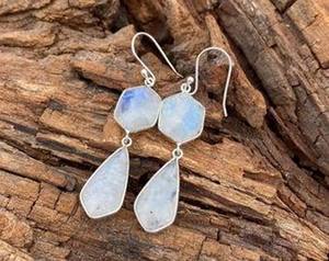 Boucles d'oreilles pendantes en pierre de lune de renouvellement, aspect vintage, 9 mm, pour enfants, mariage, fiançailles, fête - Product Image 5