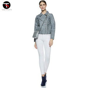 Chaqueta de cuero personalizada para mujer, chaqueta de cuero para transpirable Mujer, chaqueta sólida de manga larga al por menor para mujer, logotipo de diseño OEM - Product Image 4