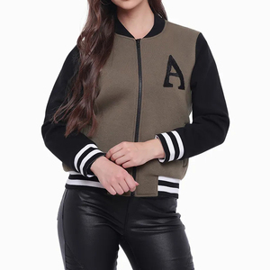 Mode broderie veste pour femmes élégant haute qualité Varsity veste épais hiver tenue décontracté chaud Streetwear Varsity veste - Product Image 1