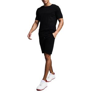 100% algodón Raw Hem Streetwear Sun Fade Sweat Shorts Set French Terry Custom Logo hombres camiseta y conjunto corto - Product Image 1