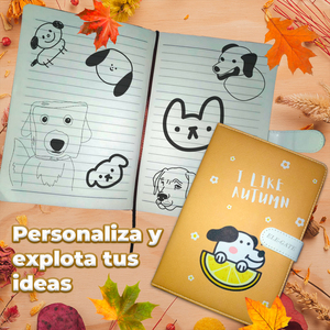 Quaderno A5 Ecologico Kawaii, Diario Portatile con Copertina Imbottita Testurizzata in Pelle e Tessuto PP - Molteplici Opzioni di Copertina - Product Image 3