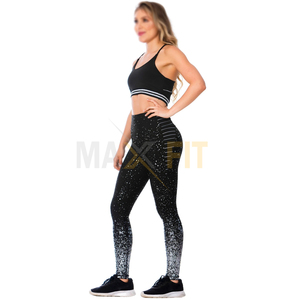 เลกกิ้งเอวสูงสำหรับผู้หญิงเลกกิ้งออกกำลังกายพิมพ์ลายทางปรับแต่งได้แฟชั่น - Product Image 5