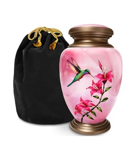 Urna de colibrí exquisita rosa para cenizas, urnas de cremación hechas a mano para mujeres y hombres adultos, tamaño personalizado - Product Image 4