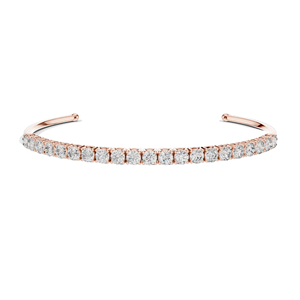 2.31 CT Lab Diamond Tennis <b>Bangle</b> <b>Bracelet</b> Round Brilliant Cut 10KT, 14KT, 18KT Gold & 925 Silver Rose, Yellow, White - Product Image 3