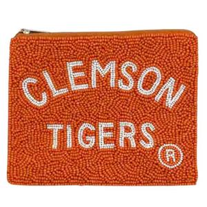 Orange blanc couleur haute qualité Cowboy perlé pochette fabriqué à la main Western Mini porte-monnaie fermeture à glissière toile matériel - Product Image 3