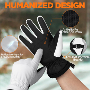 Gants de course professionnels hommes chaud Polyester confort intérieur matériau extensible enduit de tissu résistant à l'eau de qualité supérieure - Product Image 4