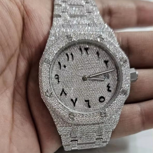 Montre de luxe en diamant Moissanite VVV entièrement automatique Style Hip Hop glacé avec fonction Buss Down en acier inoxydable - Product Image 1