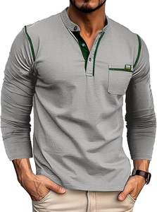 Men's Casual Stand <b>Collar</b> <b>T</b>-<b>Shirt</b> Polyester/Cotton Blend 220g Jersey Fabric Eco-Friendly Breathable Quick Dry Solid Digital - Product Image 6